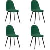 vidaXL Chaises &agrave; manger lot de 4 Vert fonc&eacute; Velours