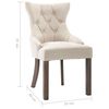 vidaXL Chaises &agrave; manger lot de 6 beige tissu