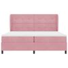 vidaXL Lit &agrave; ressorts avec matelas Rose 200 x 200 cm Polyester