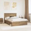 vidaXL Cadre de lit Ch&ecirc;ne artisan 140 x 200 cm Bois de pin massif