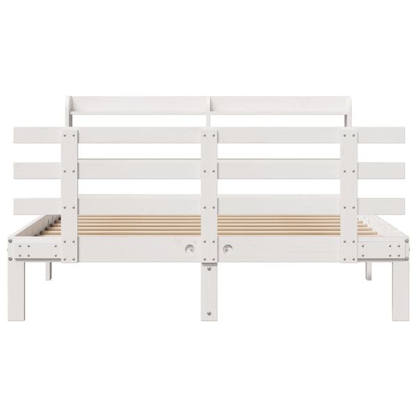 vidaXL Cadre de lit avec t&ecirc;te de lit sans matelas blanc 120x200 cm