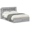 vidaXL Cadre de lit avec rangement Sonoma gris 140 x 200 cm