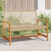 vidaXL Banc de jardin beige 112 cm r&eacute;sine tress&eacute;e et bois d'acacia