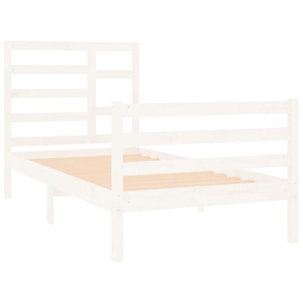 vidaXL Cadre de lit sans matelas blanc bois massif 90x190 cm