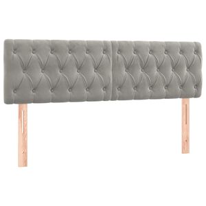 vidaXL T&ecirc;tes de lit Gris clair 144 x 7 x 78/88 cm Velours