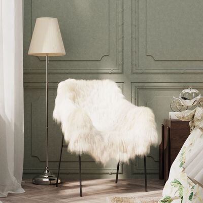 vidaXL Housse de chaise en peau de mouton islandaise Crème 70x110 cm