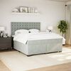 vidaXL Sommier &agrave; lattes de lit et matelas Gris clair 180x200cm Velours
