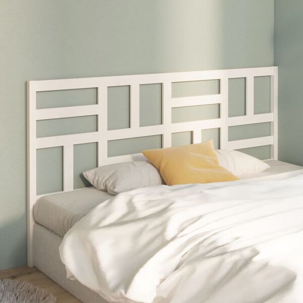 vidaXL T&ecirc;te de lit Blanc 186x4x104 cm Bois massif de pin