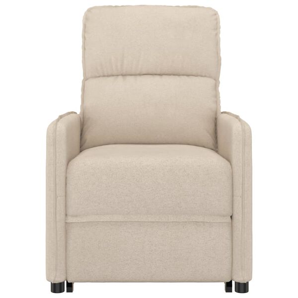 vidaXL Fauteuil de massage Cr&egrave;me Tissu microfibre