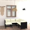 vidaXL Salon de jardin 6 pcs avec coussins R&eacute;sine tress&eacute;e Noir