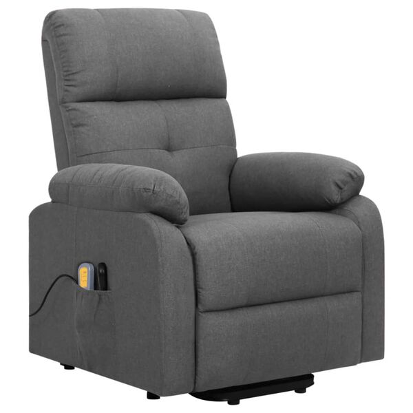 vidaXL Fauteuil de massage inclinable Gris fonc&eacute; Tissu