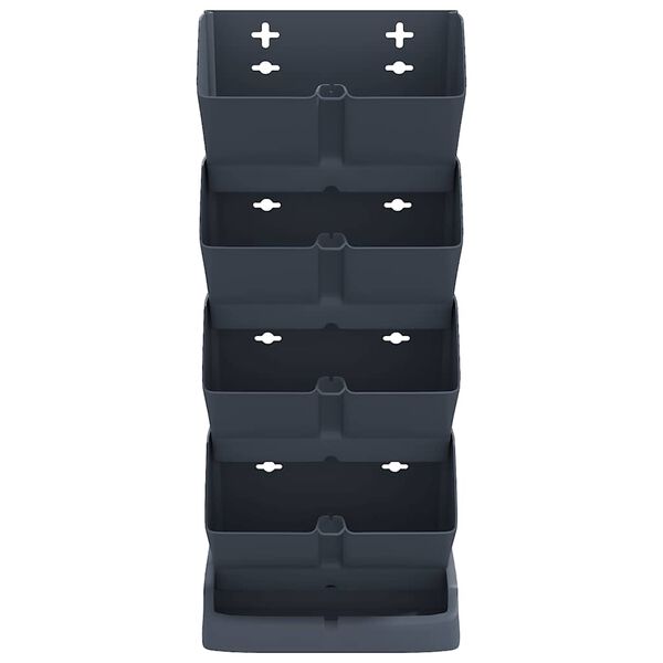 vidaXL Ensemble de jardinières verticales 4 pcs Anthracite PP