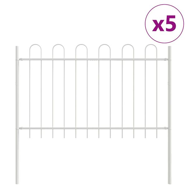 vidaXL Cl&ocirc;ture de jardin Blanc 8,5 x 1,2 m Acier peint par poudre