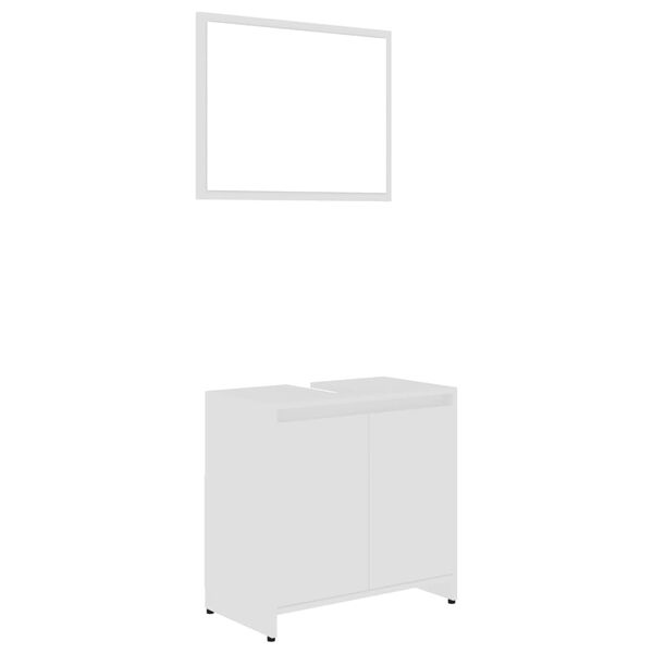 vidaXL Ensemble de meubles de salle de bain Blanc Bois d'ing&eacute;nierie