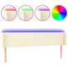vidaXL T&ecirc;te de lit &agrave; LED Cr&egrave;me 163x16x78/88 cm Similicuir
