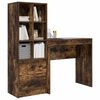 vidaXL Bureau avec tiroir 2 pcs Ch&ecirc;ne fum&eacute;