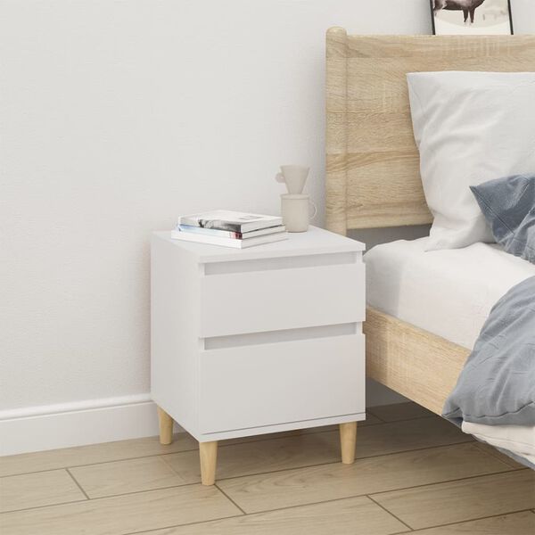 vidaXL Tables de chevet 2 pcs Blanc 40x35x50 cm
