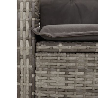 vidaXL Banc inclinable de jardin avec coussins gris résine tressée