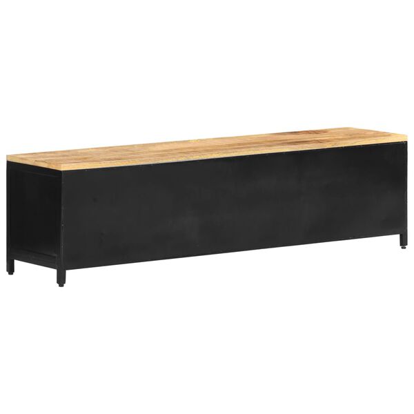 vidaXL Meuble TV 130x30x37 cm Bois de manguier massif brut