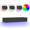 vidaXL Meuble TV avec lumi&egrave;res LED Gris 90x35x15,5 cm