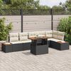 vidaXL Ensemble de canap&eacute; de jardin 7 pcs Noir Poly rotin
