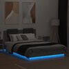 vidaXL Cadre de lit avec LED sans matelas gris b&eacute;ton 150x200 cm