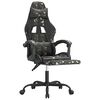 vidaXL Chaise de jeu avec repose-pied Noir et camouflage Similicuir