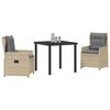 vidaXL Ensemble de salle &agrave; manger pour jardin 3 pcs polyrotin