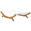 vidaXL Lit de repos ext&eacute;rieur 165x188,5x46 cm Bois courb&eacute; massif Cr&egrave;me