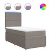 vidaXL Sommier &agrave; lattes de lit avec matelas Taupe 90x190 cm Tissu
