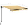 vidaXL Auvent r&eacute;tractable manuel et poteaux 3,5x2,5 m Jaune et blanc