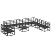 vidaXL Ensemble de canap&eacute; de jardin avec coussin 11 pcs Noir Aluminium