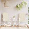 vidaXL Coussins de chaise &agrave; dossier haut lot de 2 cr&egrave;me tissu oxford