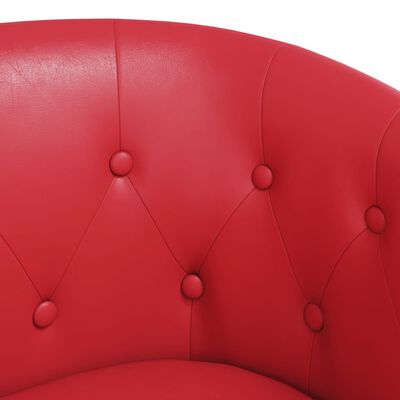 vidaXL Chaise cabriolet avec repose-pied rouge similicuir