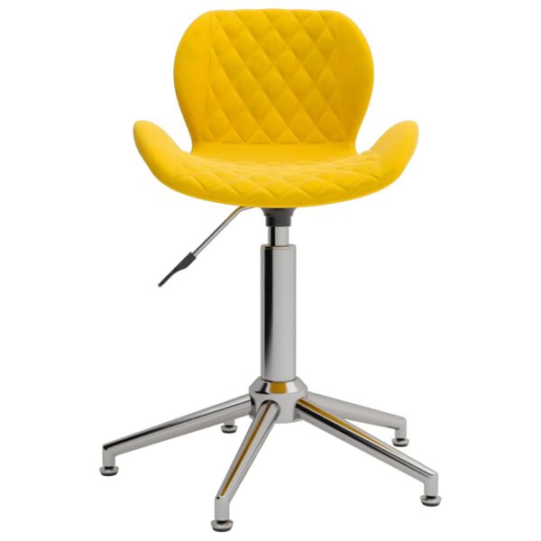 vidaXL Chaise pivotante de salle &agrave; manger Jaune moutarde Velours