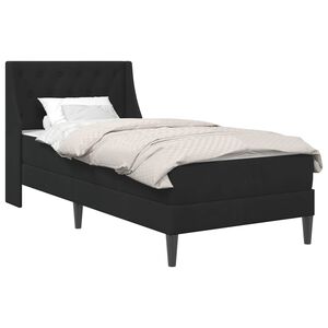 vidaXL Cadre de lit avec matelas Noir 90 x 190 cm Velours