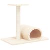 vidaXL Arbre &agrave; chat avec tunnel Cr&egrave;me 60x34,5x50 cm
