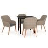 vidaXL Ensemble &agrave; manger de jardin et coussins 5 pcs Marron