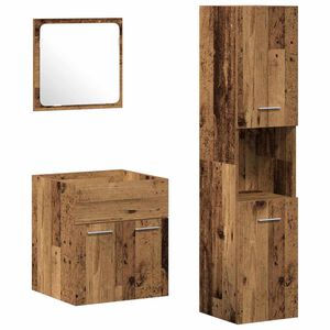vidaXL Ensemble de mobilier de salle de bain 4 pcs Bois Ancien