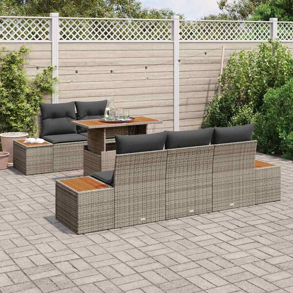 vidaXL Ensemble de salle à manger pour jardin 6 pcs Gris et marron