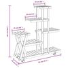 vidaXL Support &agrave; fleurs avec roues 95x25x101 cm bois massif de sapin