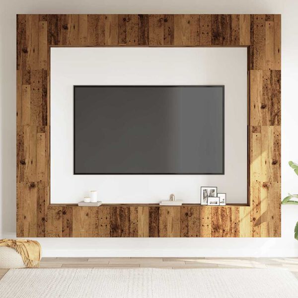 vidaXL Ensemble de meuble TV mural 8 pcs vieux bois bois d'ing&eacute;nierie