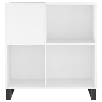 vidaXL Armoire à disques blanc brillant 84,5x38x89cm bois d'ingénierie