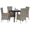 vidaXL Ensemble de salle &agrave; manger pour jardin avec coussin 5 pcs Gris