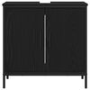 vidaXL Ensemble de mobilier de salle de bain avec &eacute;tag&egrave;re 4 pcs Noir