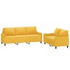 vidaXL Ensemble de canap&eacute;s 2 pcs avec coussins Jaune Velours