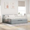 vidaXL Lit ottoman avec matelas et LED Gris clair 180x200 cm tissu