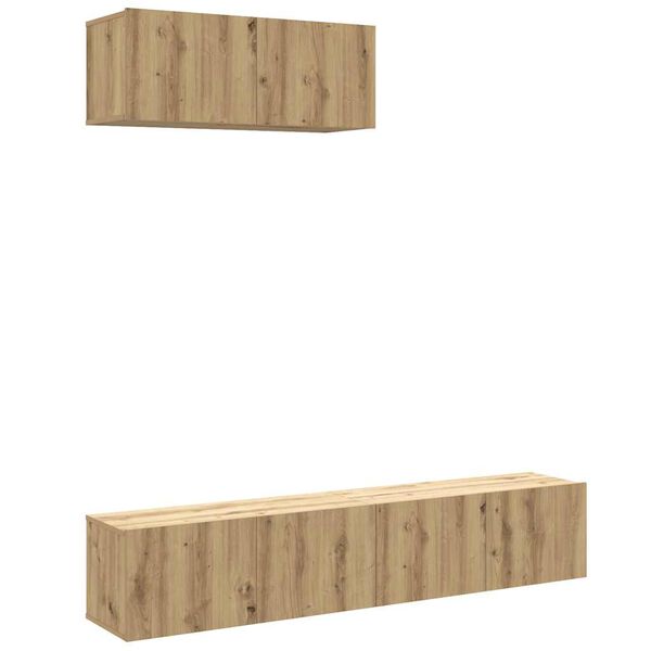 vidaXL Ensemble de meuble TV mural 3 pcs ch&ecirc;ne artisanal