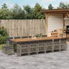 vidaXL Ensemble &agrave; manger de jardin 17 pcs et coussins r&eacute;sine tress&eacute;e