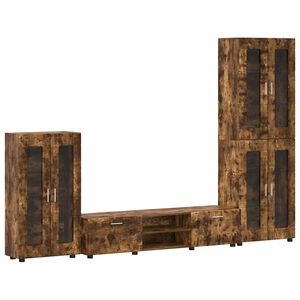 vidaXL Ensemble meuble TV FLORIN 3 pc Ch&ecirc;ne fum&eacute; Bois d'ing&eacute;nierie